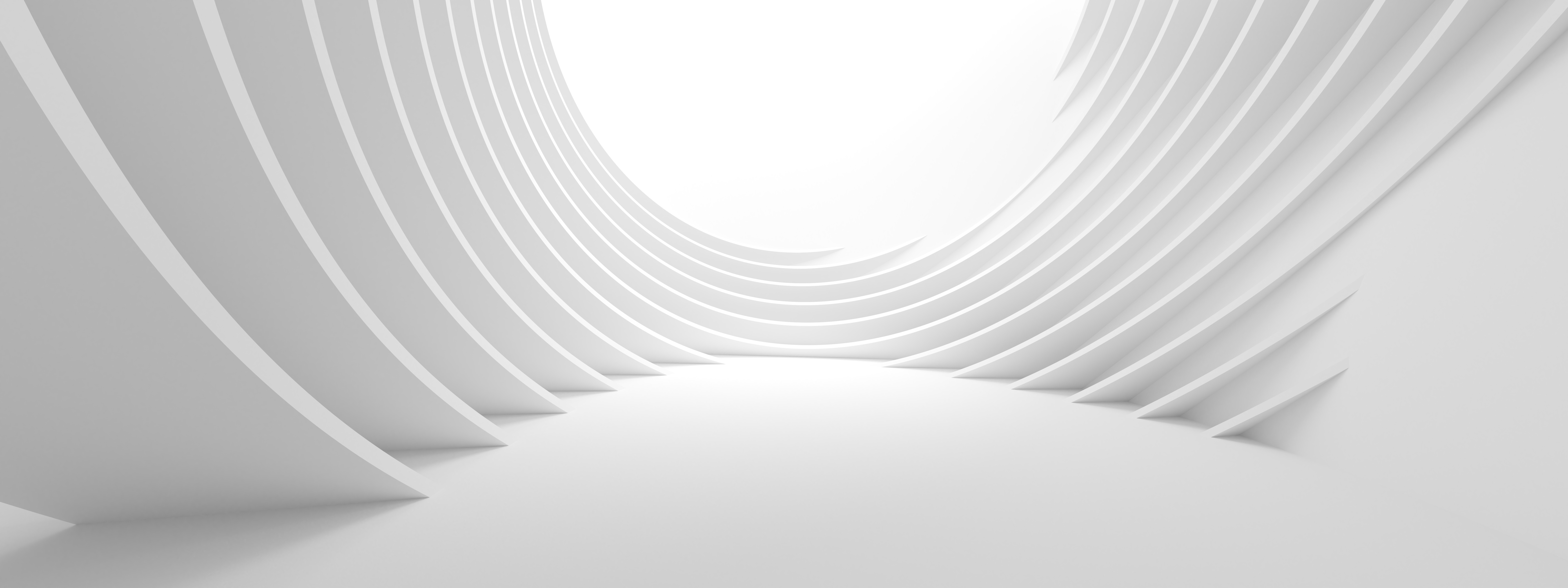 Bright curved architectural interior